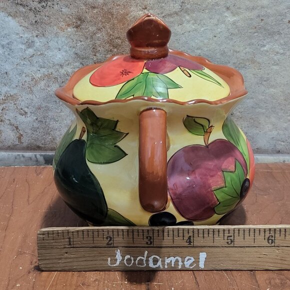 Serving Bowl With Lid Handles Fruit Design Soup Tureen Casserole Dish - Picture 11 of 12